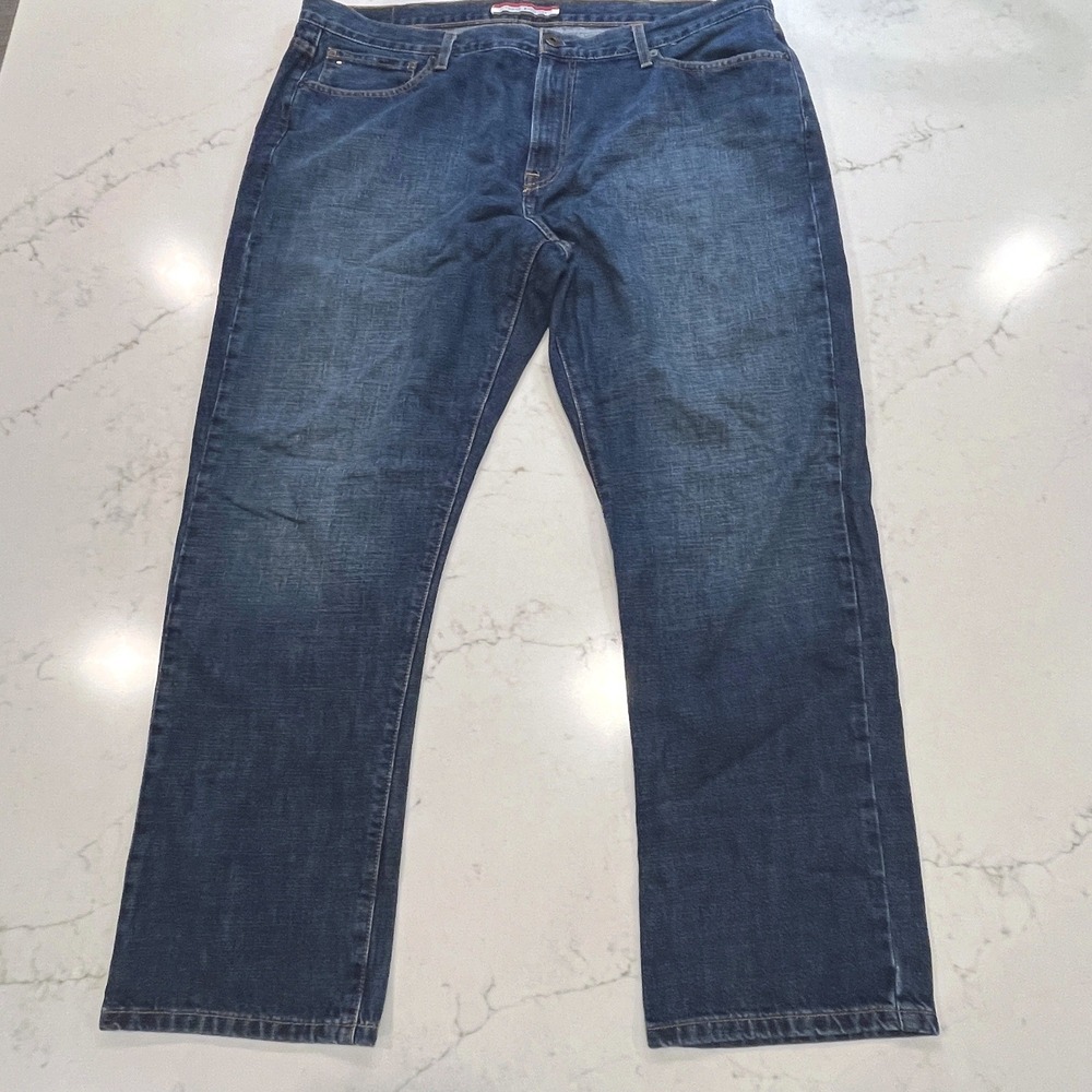 Tommy Hilfiger Straight Leg Jeans Mens 40x30 Blue 100% Cotton Dark Wash